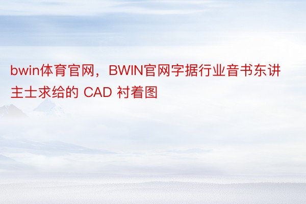 bwin体育官网，BWIN官网字据行业音书东讲主士求给的 CAD 衬着图